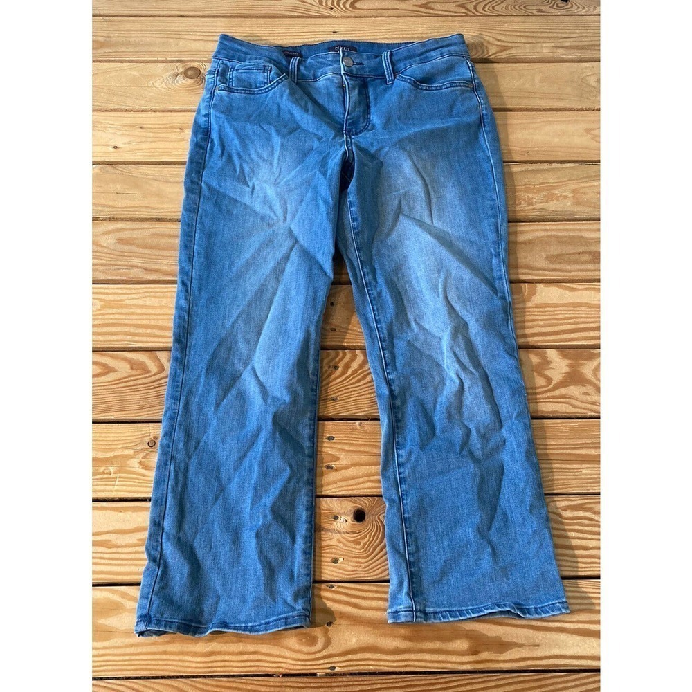 NEW NYDJ Crop Straight Leg Jeans Size 8 Women’s Blue - Picture 1 of 11
